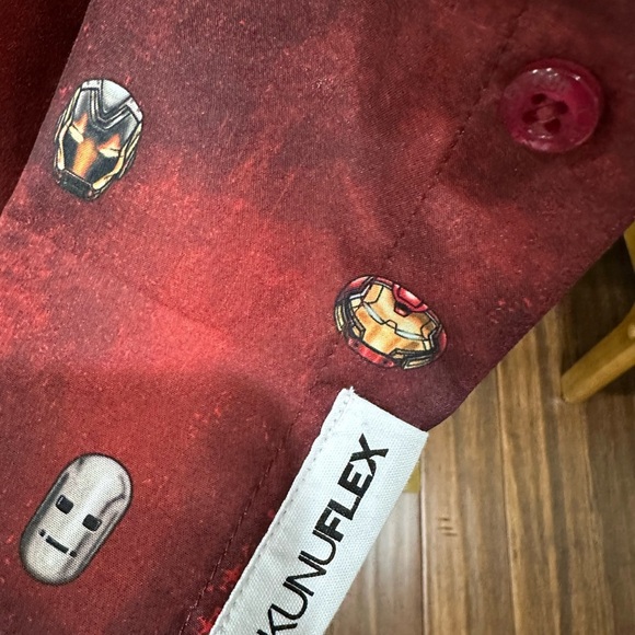 RSVLTS Marvel Iron Man Men's Red Short Sleeve Shirt size 4XL - Picture 3 of 5